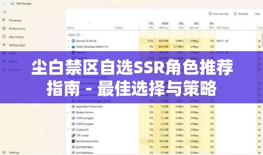 尘白禁区自选SSR角色推荐指南 - 最佳选择与策略